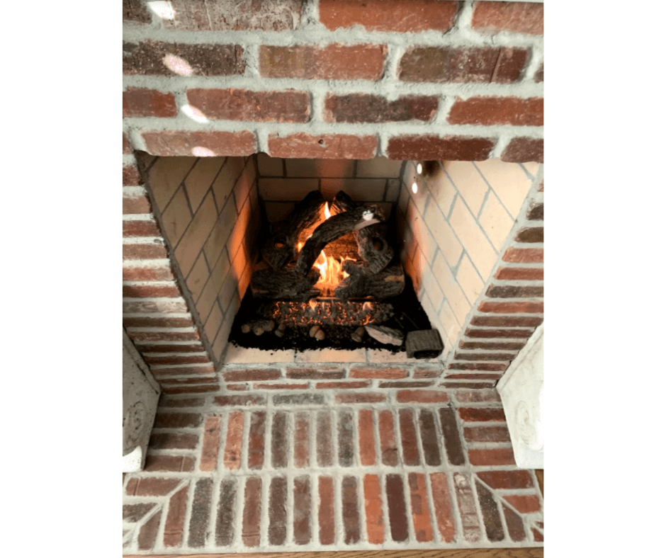 up close image of fireplace
