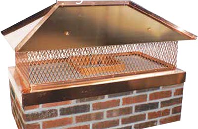 outside mount hip and ridge custom copper chimney cap