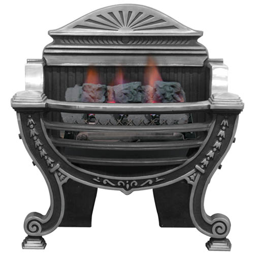 Vent Free Coal Burning basket  black with wood buringing
