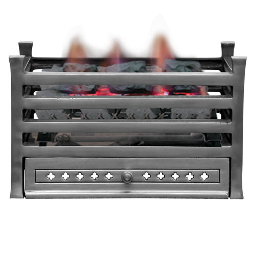 FIreplace Coal Burning basket black with three open vents in front