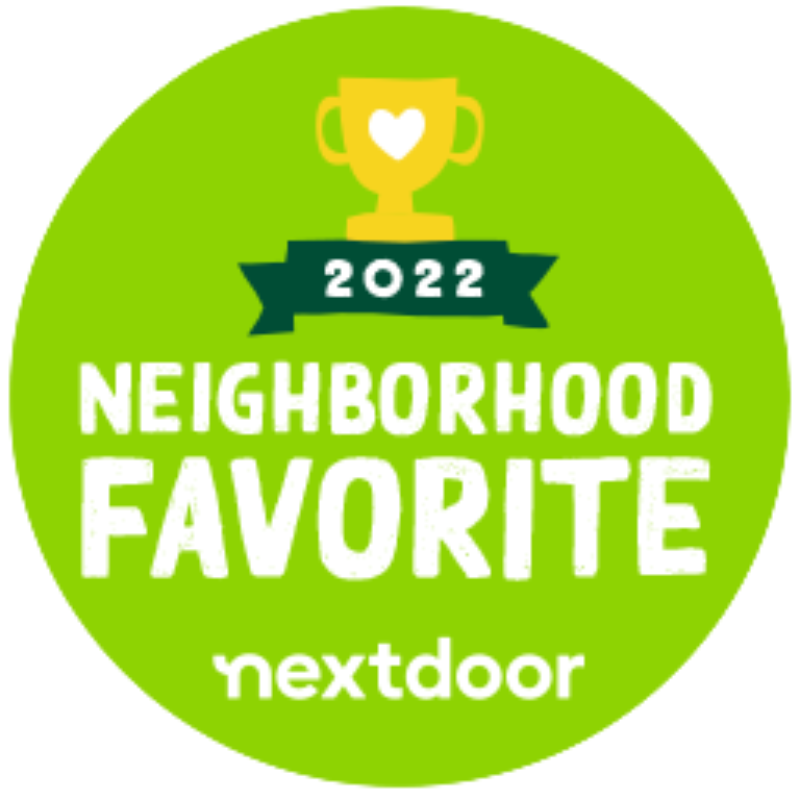 green circle with a trophy graphic and the words "2022 Nexdoor Favorite"