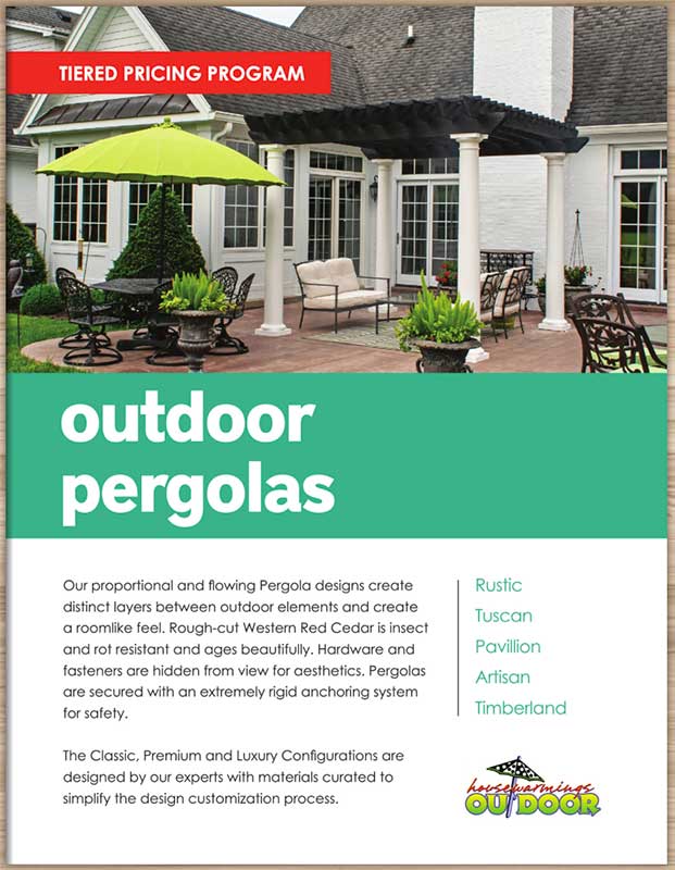 Front page of brochure for outdoor fireplaces