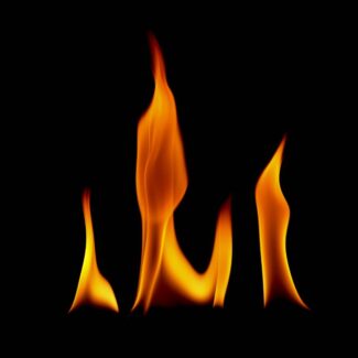 a black background with red and orange flames