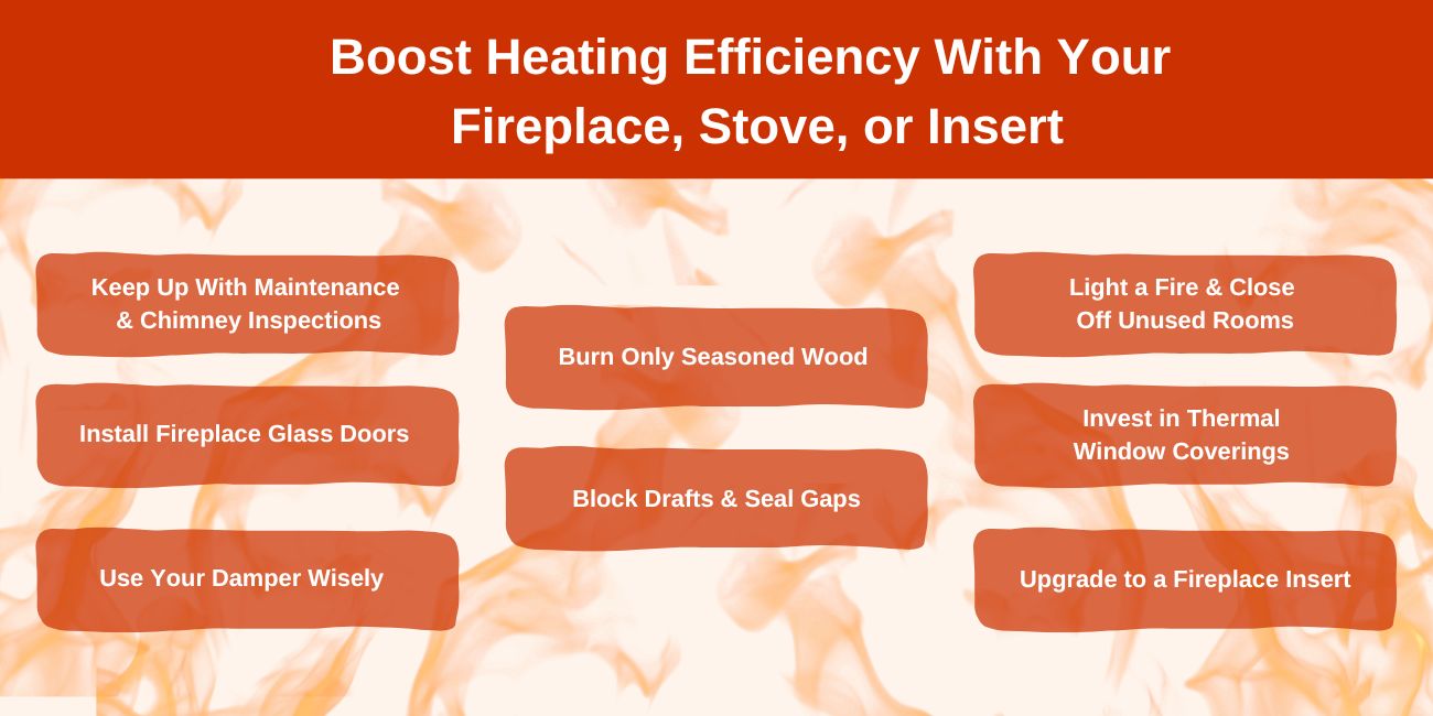 original infographic stating 8 different ways to boost heating efficiency with your fireplace original infographic stating 8 different ways to boost heating efficiency with your fireplace