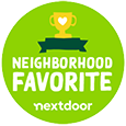 green circle with a trophy graphic and the words "2022 Next door Favorite"